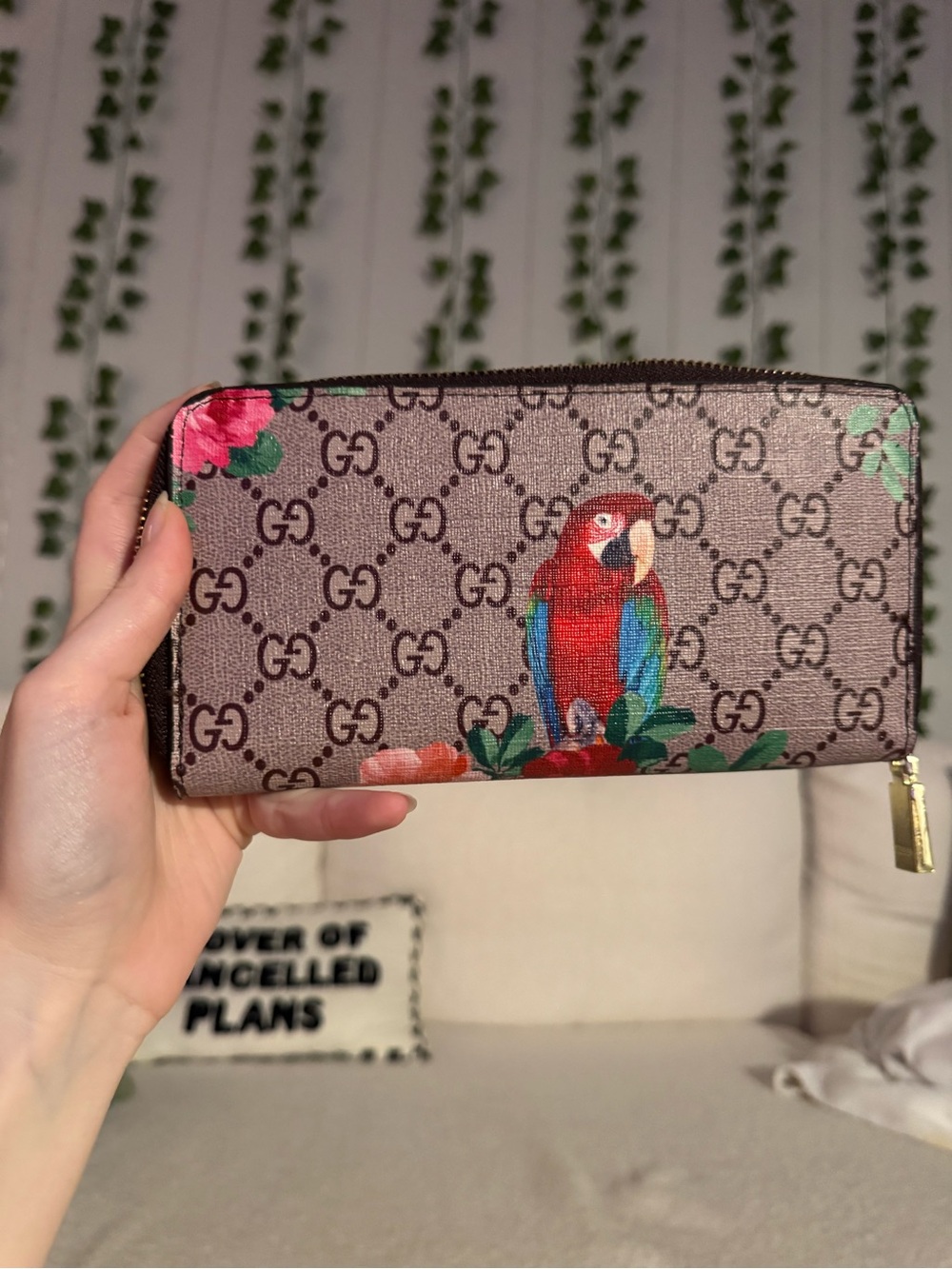 Brown Monogram Parrot Zip Wallet